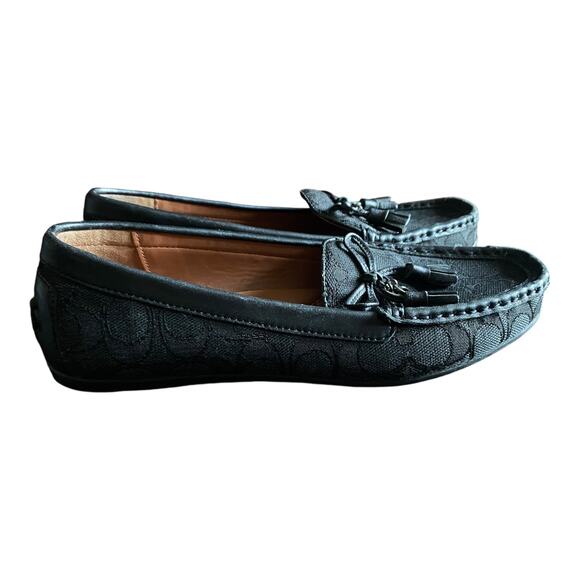 COACH Signature C Loafers Black Leather Driving Moccasin Women's 6.5 B Classic - Picture 9 of 16